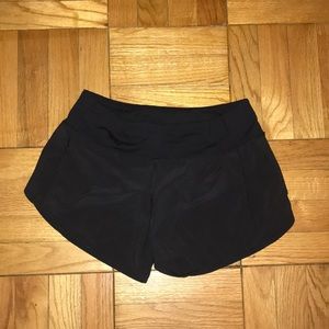 Lulu Lemon black running shorts, size 4 tall